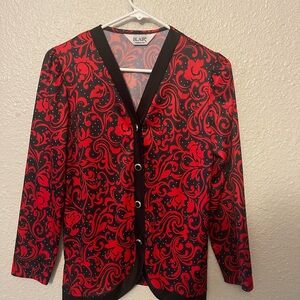 Blair Red and Black Floral Blazer